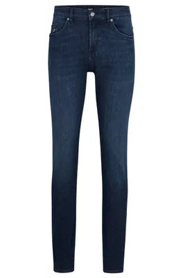 Jean Slim Fit bleu foncé en denim italien léger