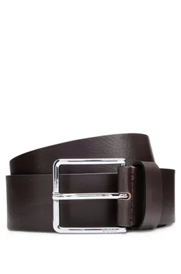 Ceinture en cuir italien avec boucle logotée à ardillon
