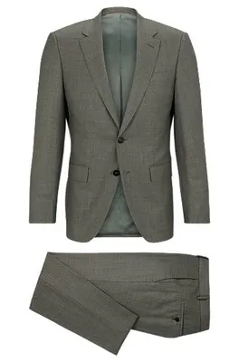 Costume Slim Fit en laine vierge à micro motif