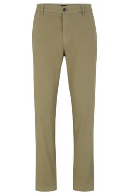 Pantalon Regular Fit en gabardine de coton stretch