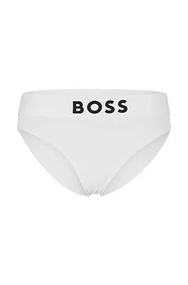 Slip taille haute à logo contrastant
