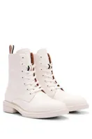 Bottines en cuir à lacets avec finition logotée