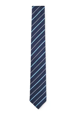 Cravate en soie mélangée avec rayures en diagonale