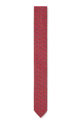 Cravate en satin de coton avec logos imprimés