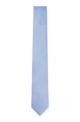 Carré de poche et cravate en soie à micro motif