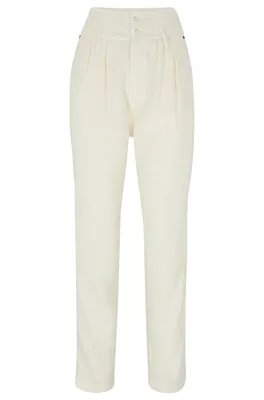 Pantalon Regular Fit coupe fuselée avec taille plissée