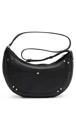 Sac hobo en cuir grainé avec clous