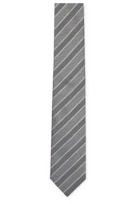 Cravate en jacquard de soie avec rayures en diagonale