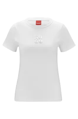 T-shirt en coton avec logo revisité emboss