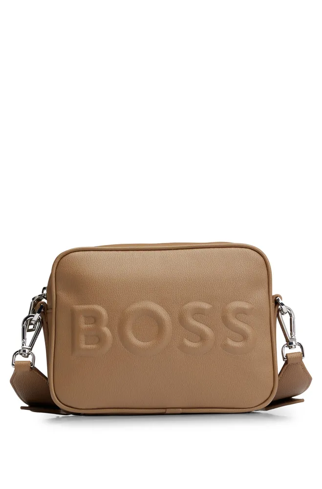 Sac porté croisé en similicuir avec logo gravé