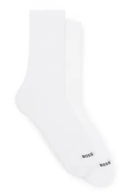 Lot de deux paires chaussettes mi-mollet à logos contrastants
