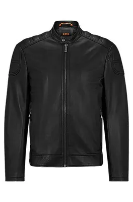 Blouson de motard Slim Fit en cuir avec garnissage