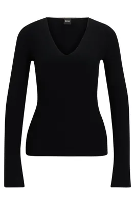Pull en maille côtelée