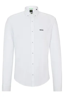 Chemise Regular Fit en maille piquée de coton