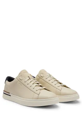 Baskets à lacets en cuir et nubuck avec semelle cupsole