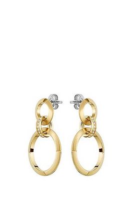Boucles d’oreilles à trois anneaux avec strass