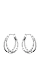 Boucles d’oreilles à deux anneaux avec perles de culture