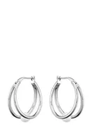 Boucles d’oreilles à deux anneaux avec perles de culture