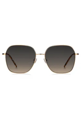 Lunettes de soleil en acier avec branches logotées