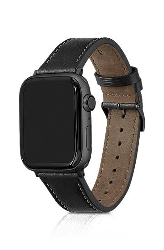 Bracelet Apple Watch en cuir noir
