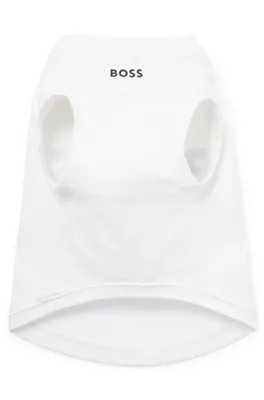 T-shirt pour chien en coton mercerisé avec logo contrastant
