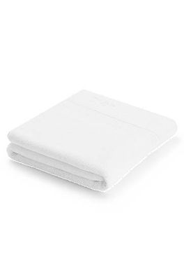 Tapis de bain blanc en coton de la mer Égée avec logo brodé