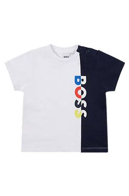 T-shirt color block en coton pour enfant, avec logo