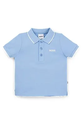 Polo pour enfant en piqué de coton à logo contrastant