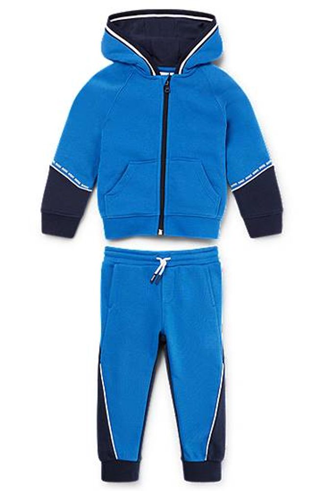 Survêtement en coton mélangé pour enfant, avec logos contrastants