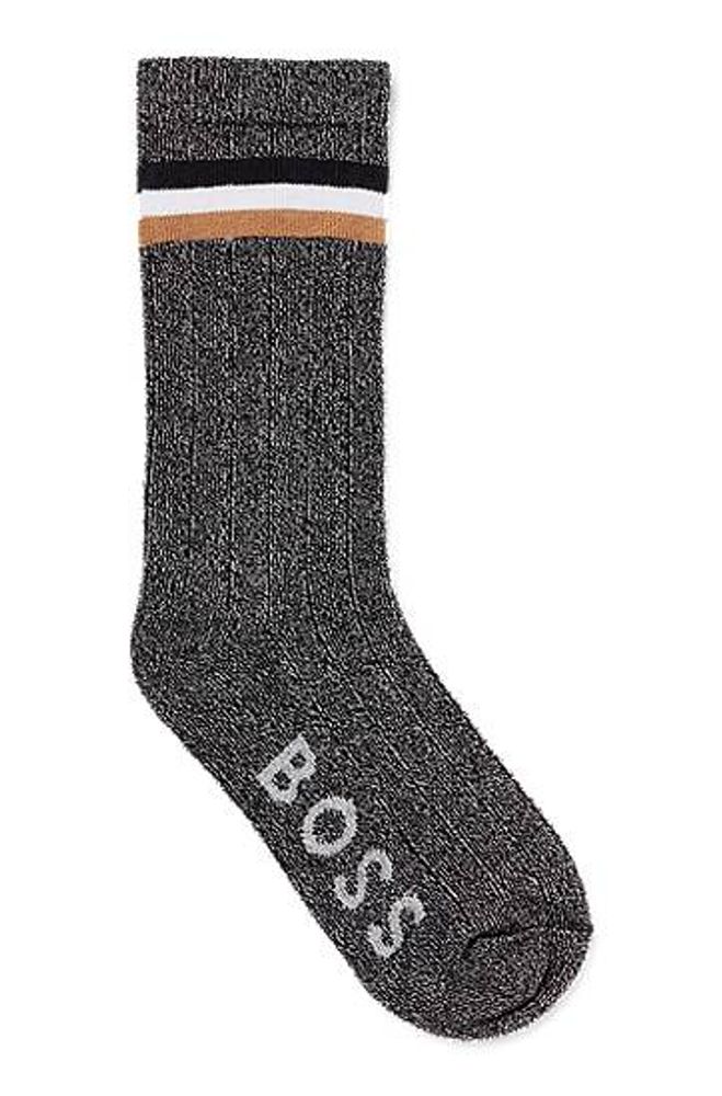 Chaussettes en coton mélangé pour enfant, avec rayures emblématiques et logo