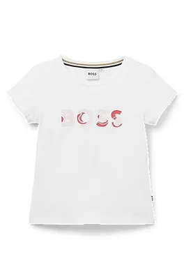 T-shirt en coton stretch pour enfant avec logo imprimé