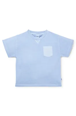 T-shirt en coton à effet délavé pour enfant, avec logo brodé