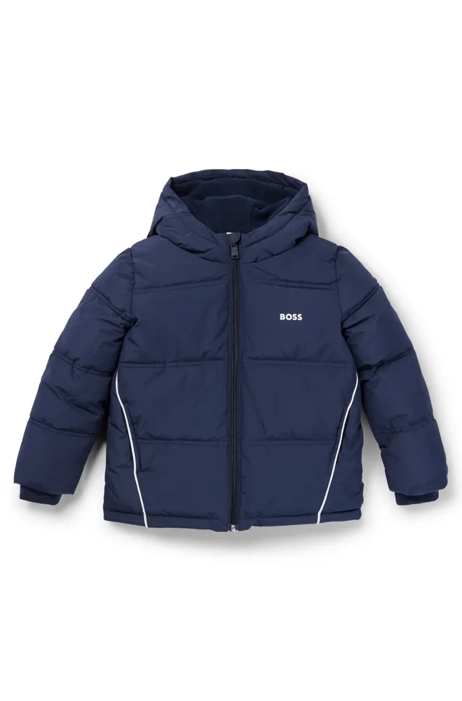 Veste à capuche pour enfants avec détails du logo et garnissage