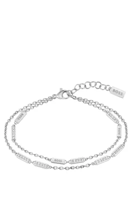 Bracelet chaîne avec logo et cristaux