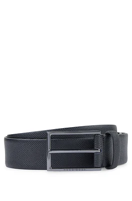 Printed belt Italian leather with logo buckle