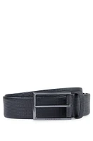 Printed belt Italian leather with logo buckle