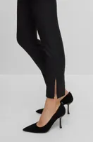 Cropped slim-fit trousers with zipped hems