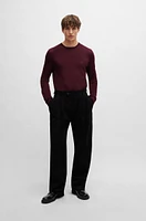 BOSS - Regular-fit sweater extra-fine merino Dark Red