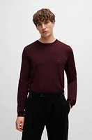 BOSS - Regular-fit sweater extra-fine merino Dark Red