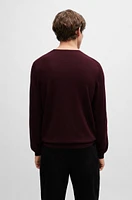 BOSS - Regular-fit sweater extra-fine merino Dark Red