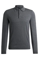 Knit polo sweater virgin wool