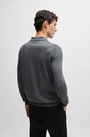 Knit polo sweater virgin wool