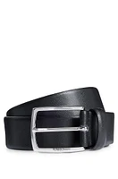 Leather belt with seasonal embossing