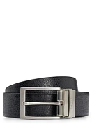 Reversible belt Italian leather with branded keeper