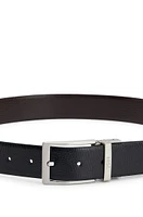 Reversible belt Italian leather with branded keeper