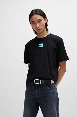 Cotton-jersey T-shirt with logo label
