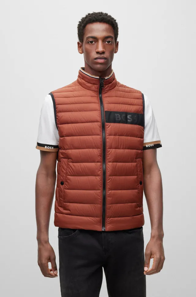 BOSS - Packable gilet with tonal logo