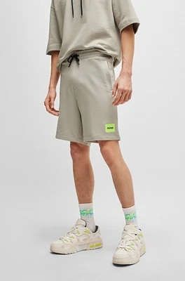 Cotton-terry regular-fit shorts with logo label