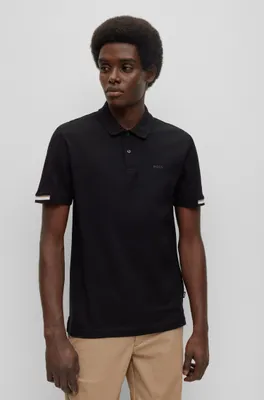 Regular-fit polo shirt with rubberized logo