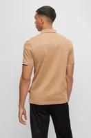 Regular-fit polo shirt with rubberized logo